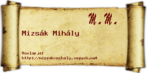 Mizsák Mihály névjegykártya