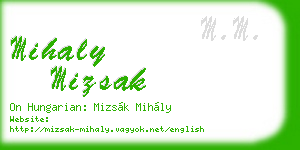 mihaly mizsak business card