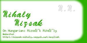 mihaly mizsak business card